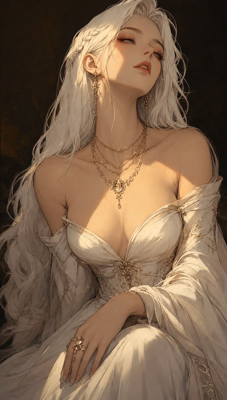 White-haired fantasy woman